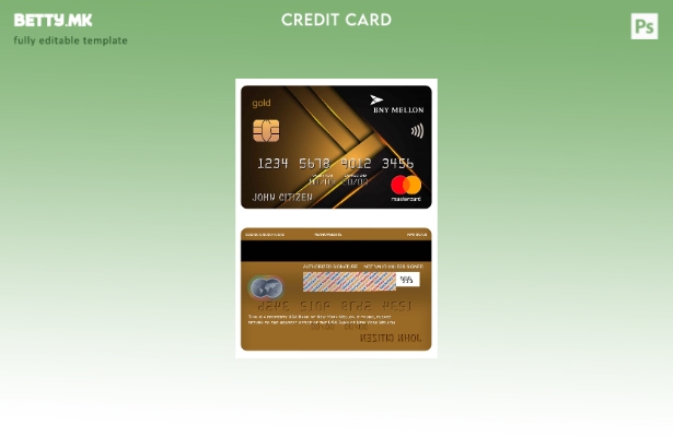 Модерен стил на USA Bank of New York Mellon шаблон за златна мастер карта